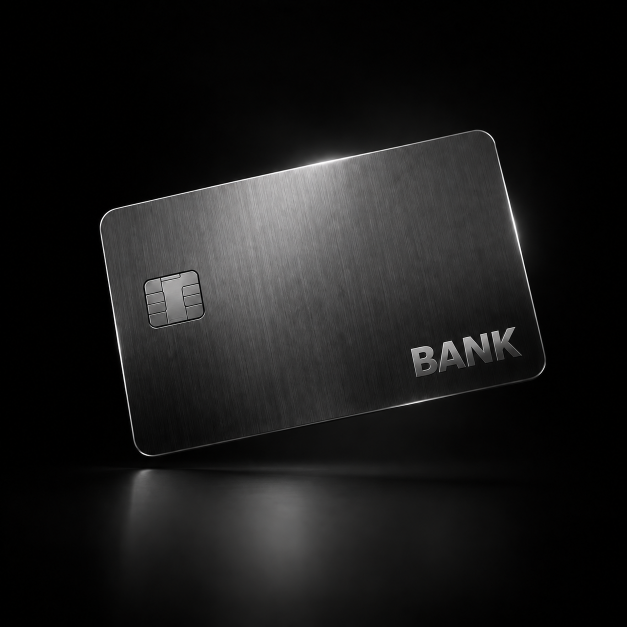 Brushed-metal BANK card
